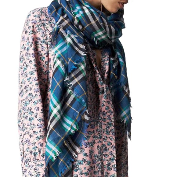 Burberry London Unisex Plaid Wool Shawl Scarf - Picture 1 of 4